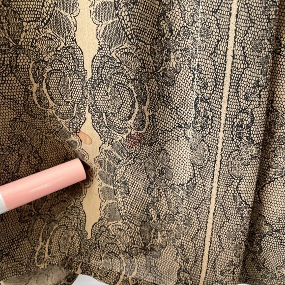 Pomodoro Womens Brown Gold Tapestry Style Print Silk Button Up Shirt Size 6 - Picture 5 of 8